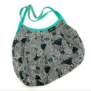 YAK PAK Hobo CANVAS SKELETON Goth Skull PURSE RARE